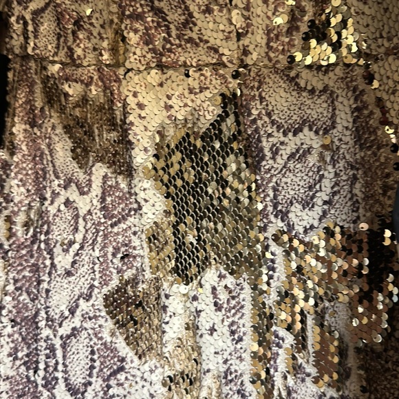 Dress the Population Python-Print Sequin Jumpsuit - Picture 4 of 6